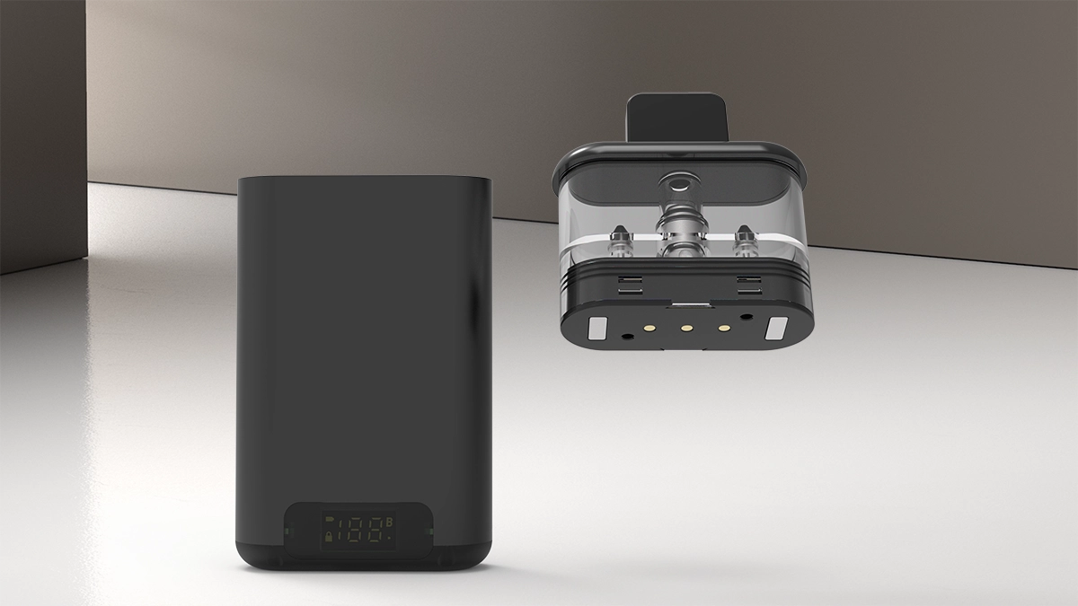 Synbar S400 device, POD and USB-C cable — cut-out on dark